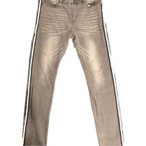 Grey Jeans with Stripes